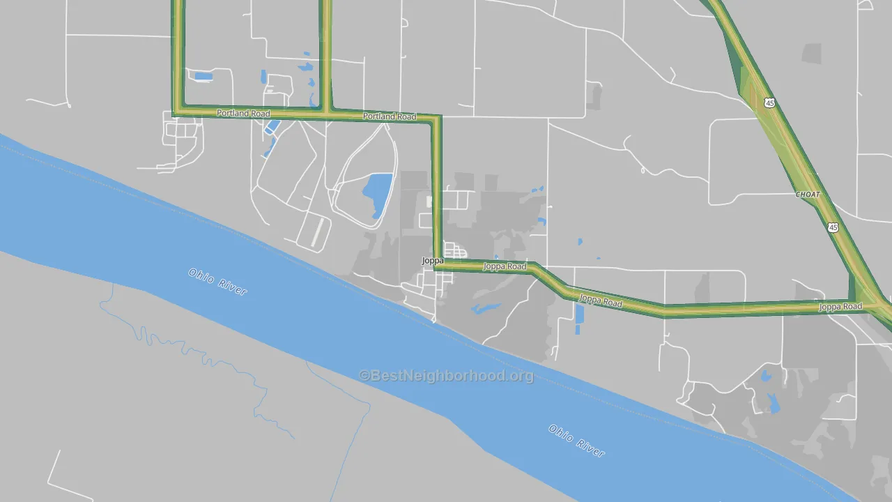 62953, IL Map of Noise Levels in 62953