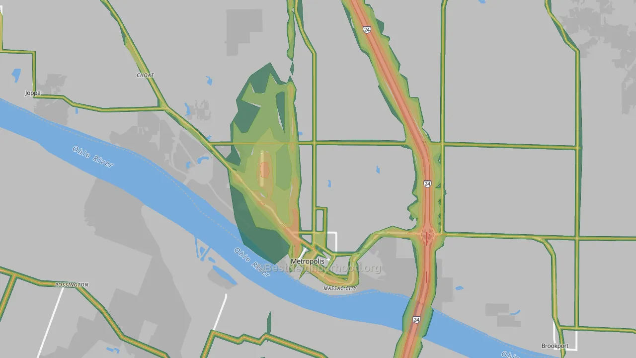 62960, IL Map of Noise Levels in 62960