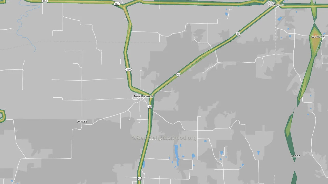 62967, IL Map of Noise Levels in 62967