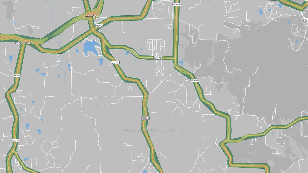63015, MO Map of Noise Levels in 63015