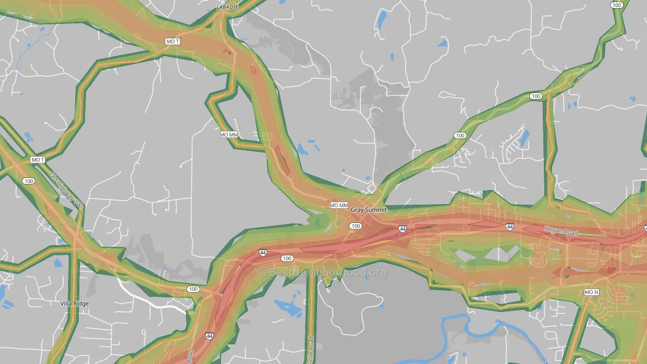 63039, MO Map of Noise Levels in 63039