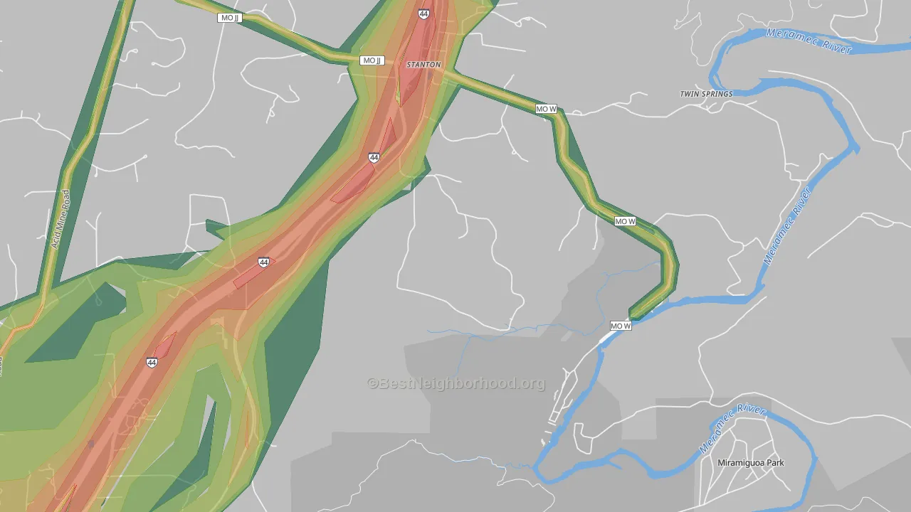 63079, MO Map of Noise Levels in 63079