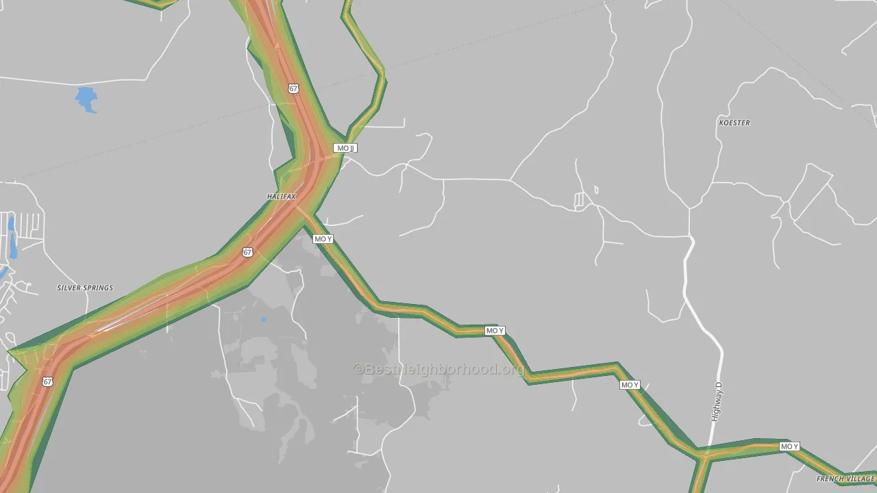 63087, MO Map of Noise Levels in 63087
