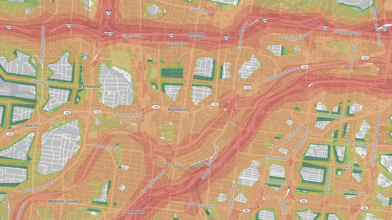 63143, MO Map of Noise Levels in 63143