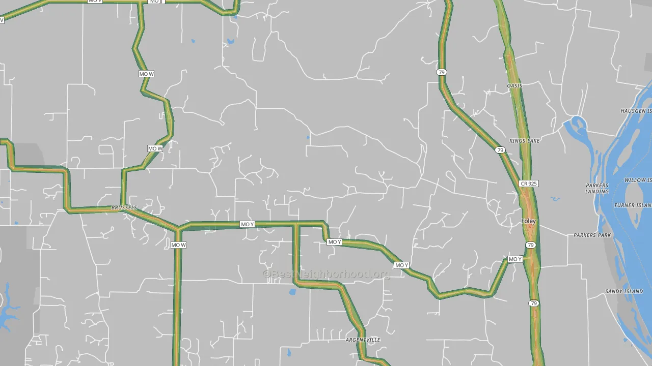 63347, MO Map of Noise Levels in 63347