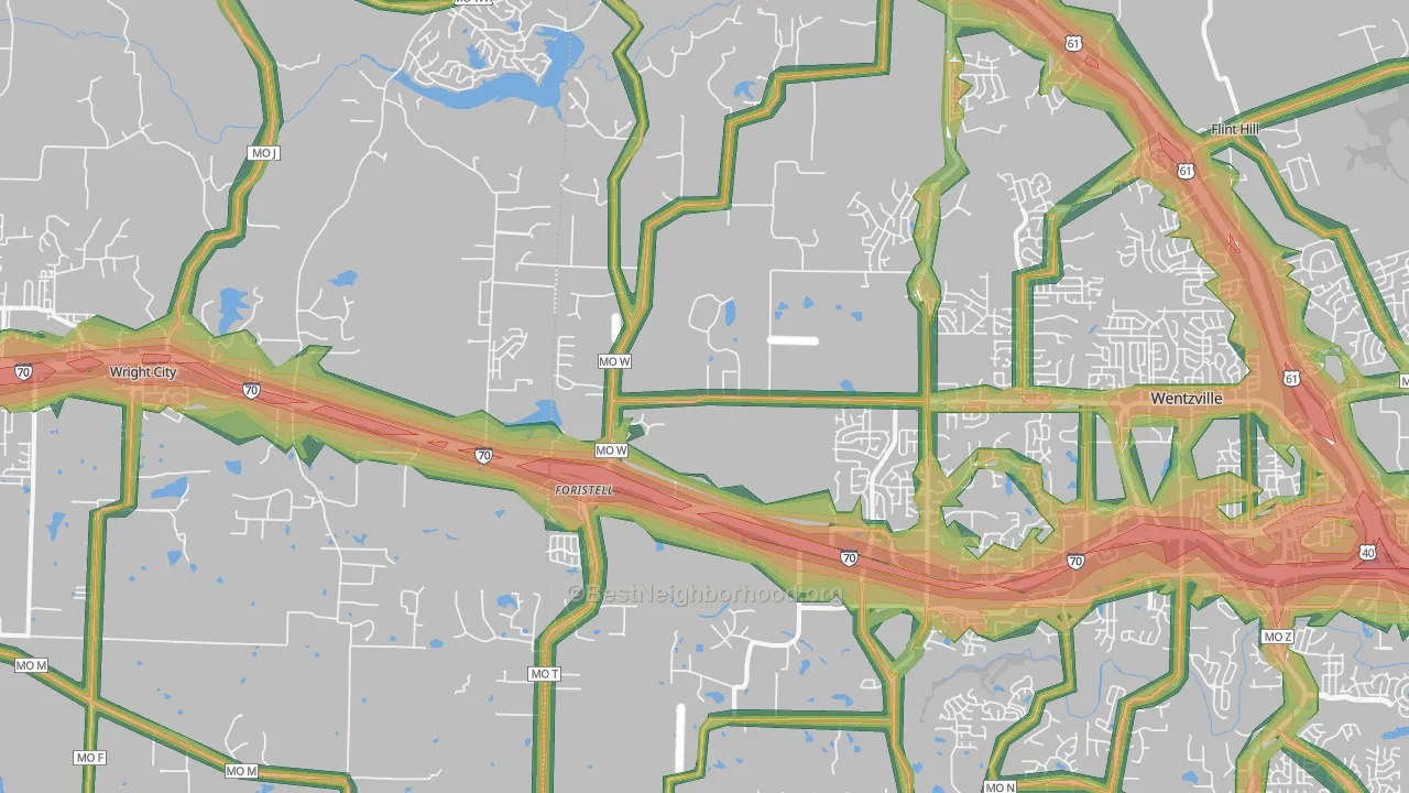 63348, MO Map of Noise Levels in 63348