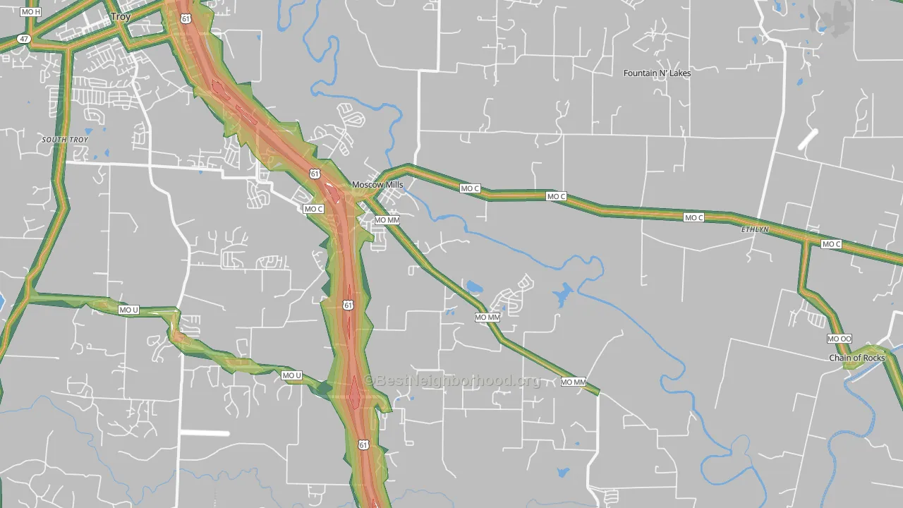 63362, MO Map of Noise Levels in 63362