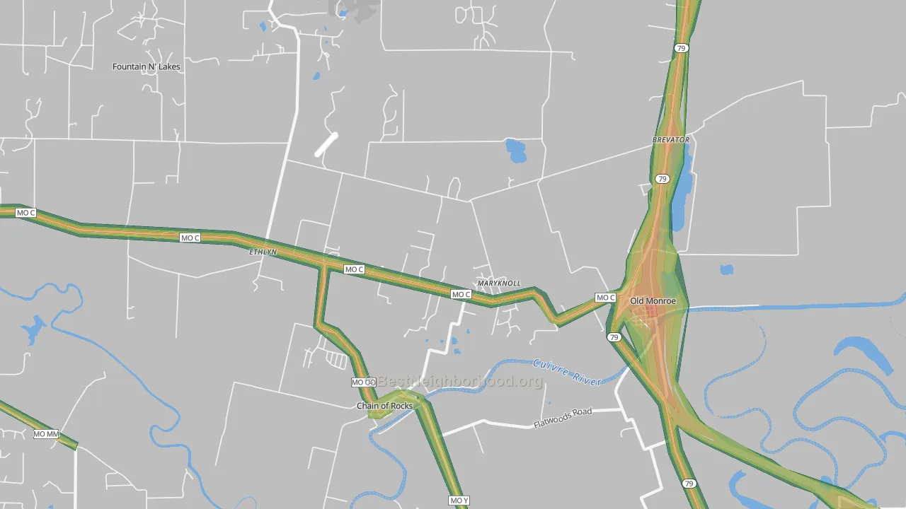 63369, MO Map of Noise Levels in 63369