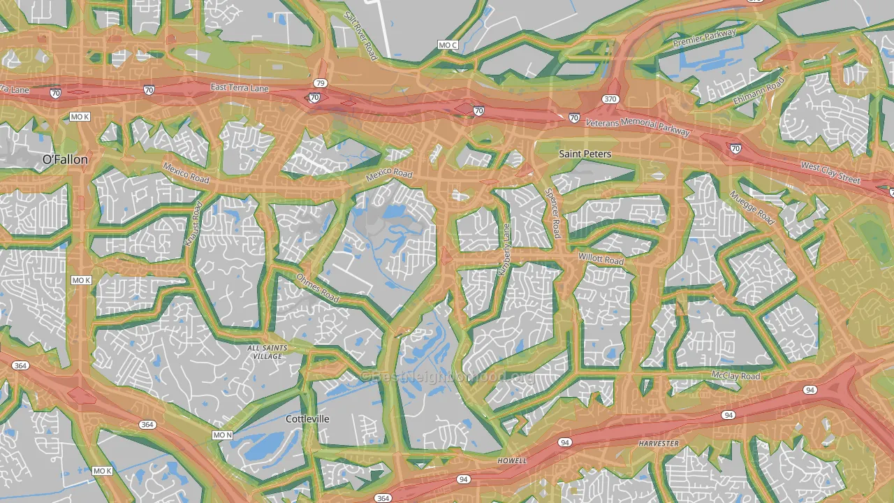 63376, MO Map of Noise Levels in 63376