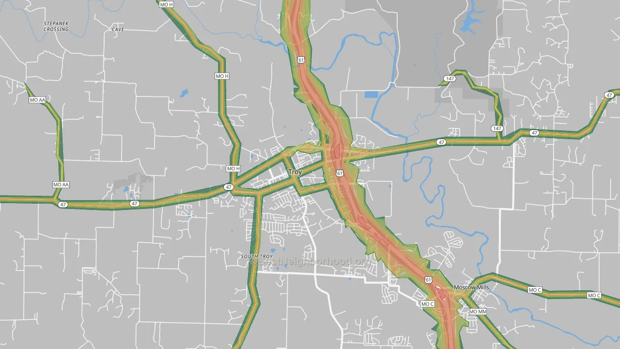 63379, MO Map of Noise Levels in 63379