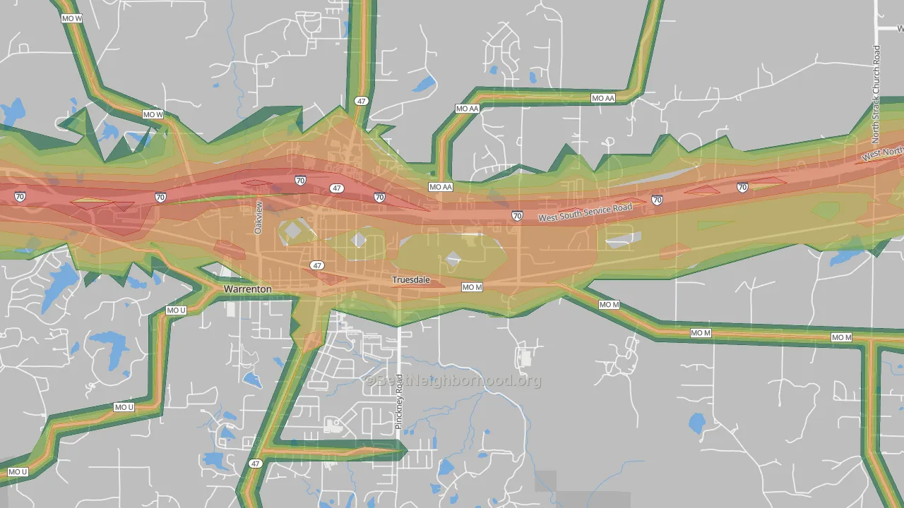63380, MO Map of Noise Levels in 63380