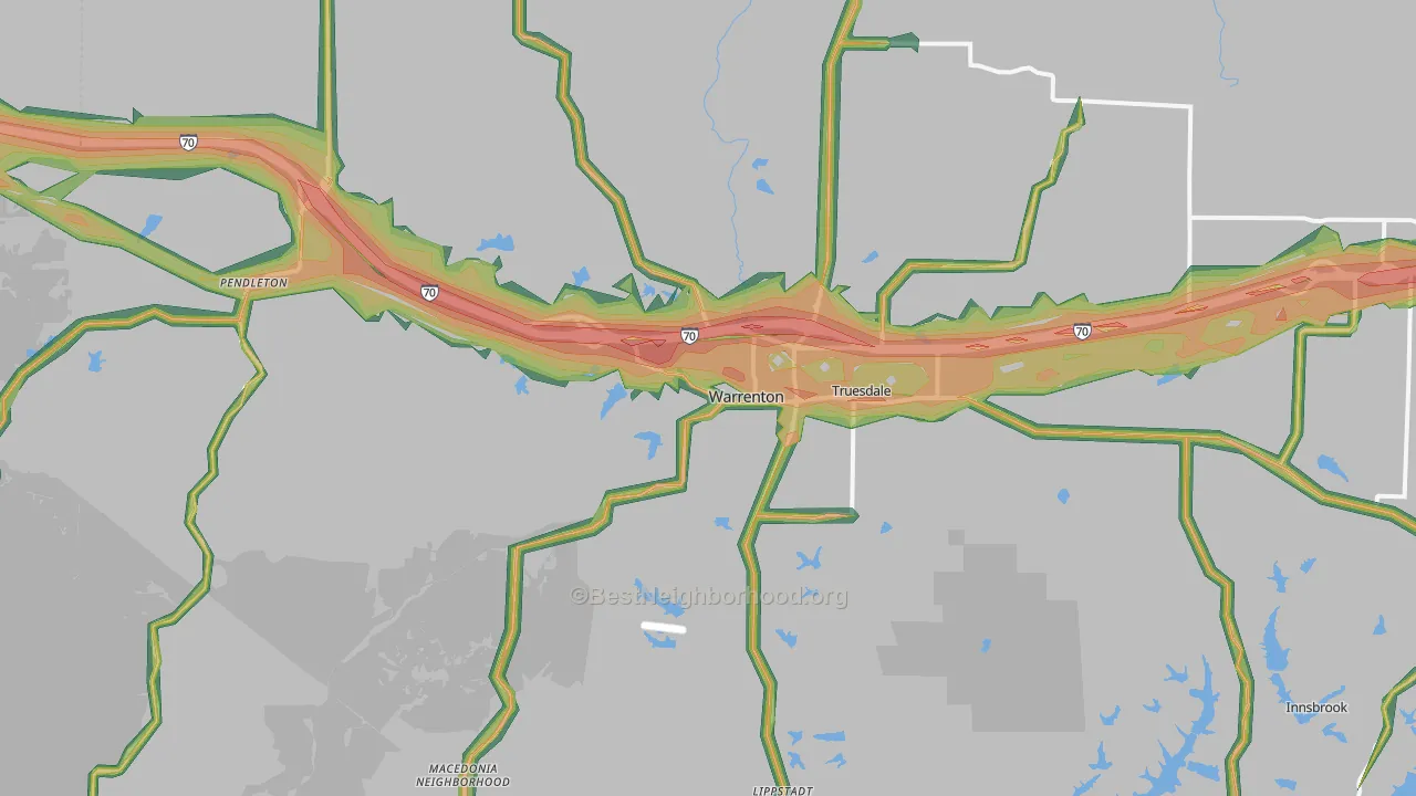 63383, MO Map of Noise Levels in 63383