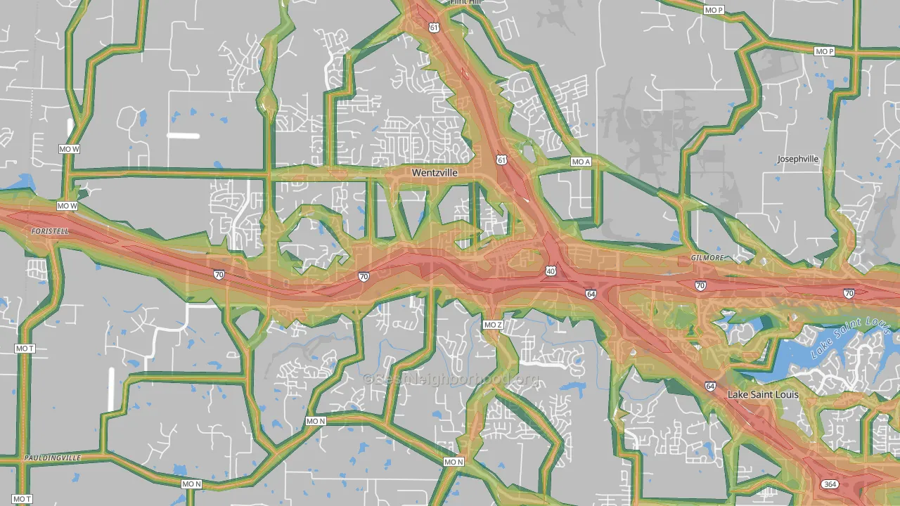 63385, MO Map of Noise Levels in 63385