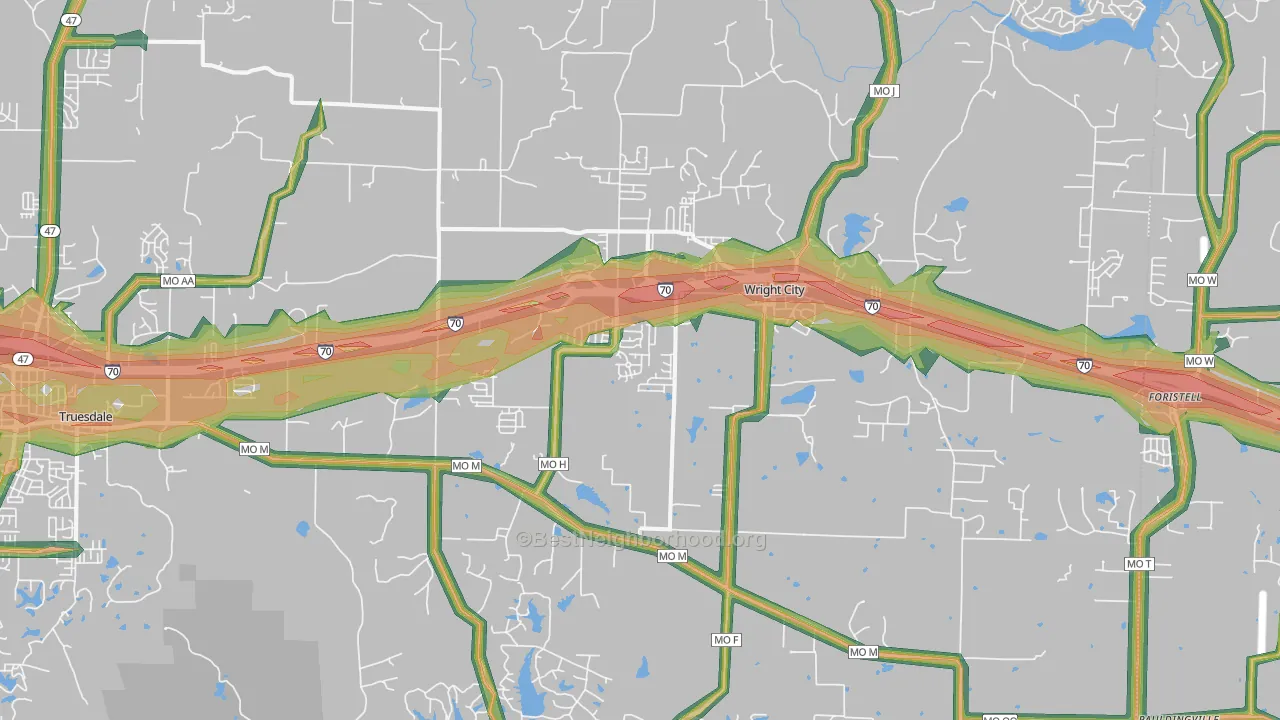 63390, MO Map of Noise Levels in 63390