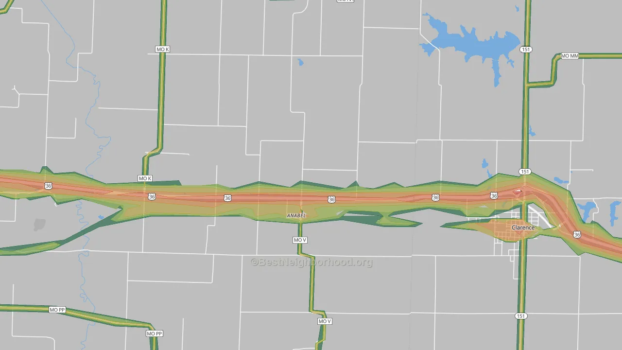 63431, MO Map of Noise Levels in 63431