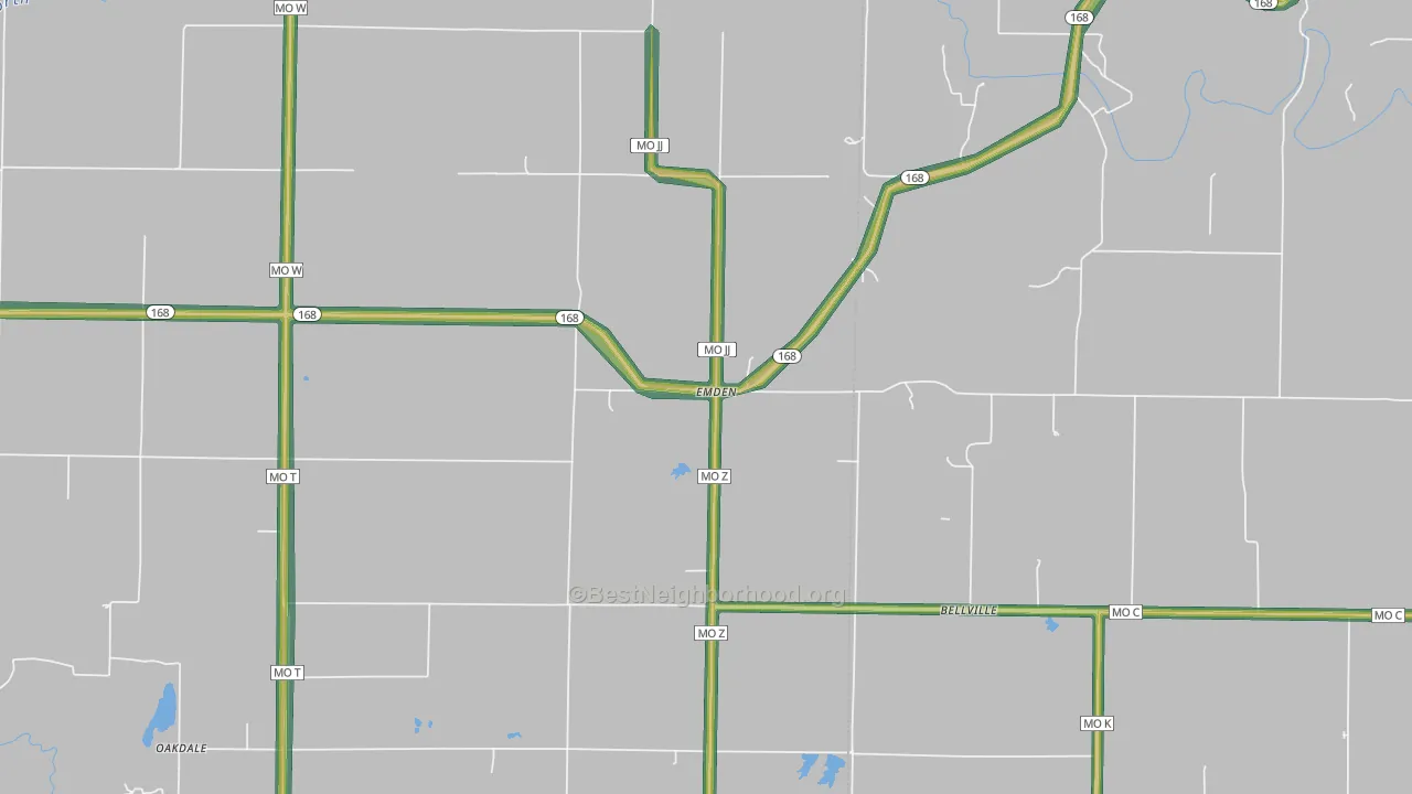 63439, MO Map of Noise Levels in 63439