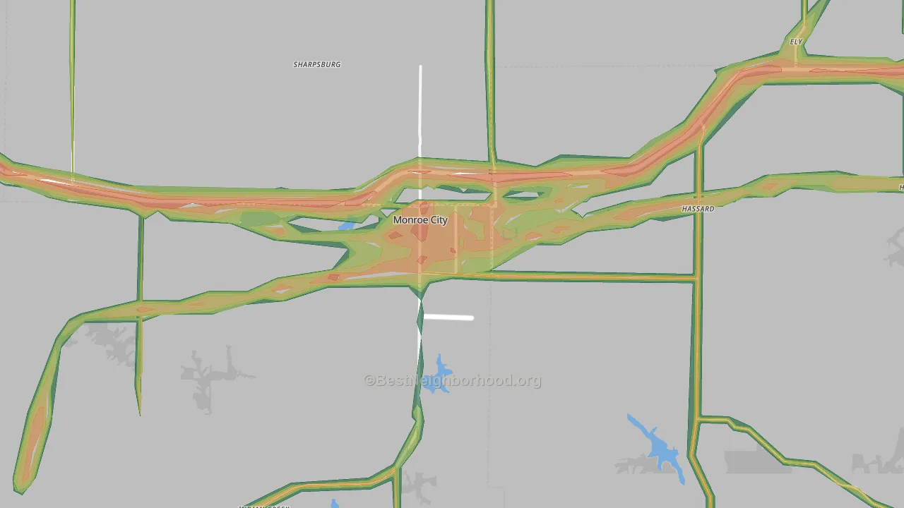 63456, MO Map of Noise Levels in 63456