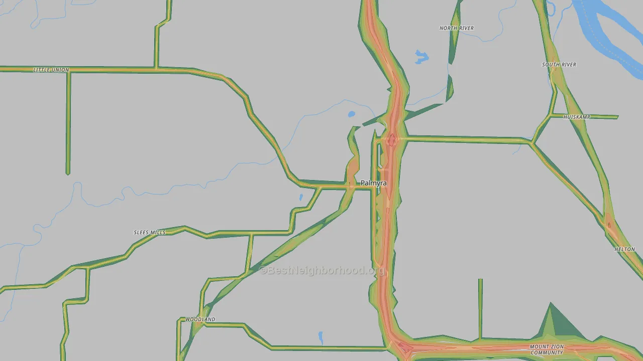 63461, MO Map of Noise Levels in 63461
