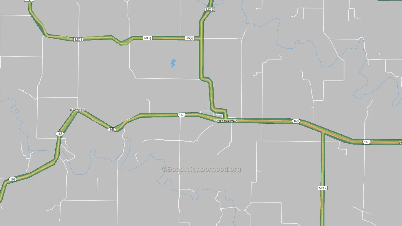 63463, MO Map of Noise Levels in 63463