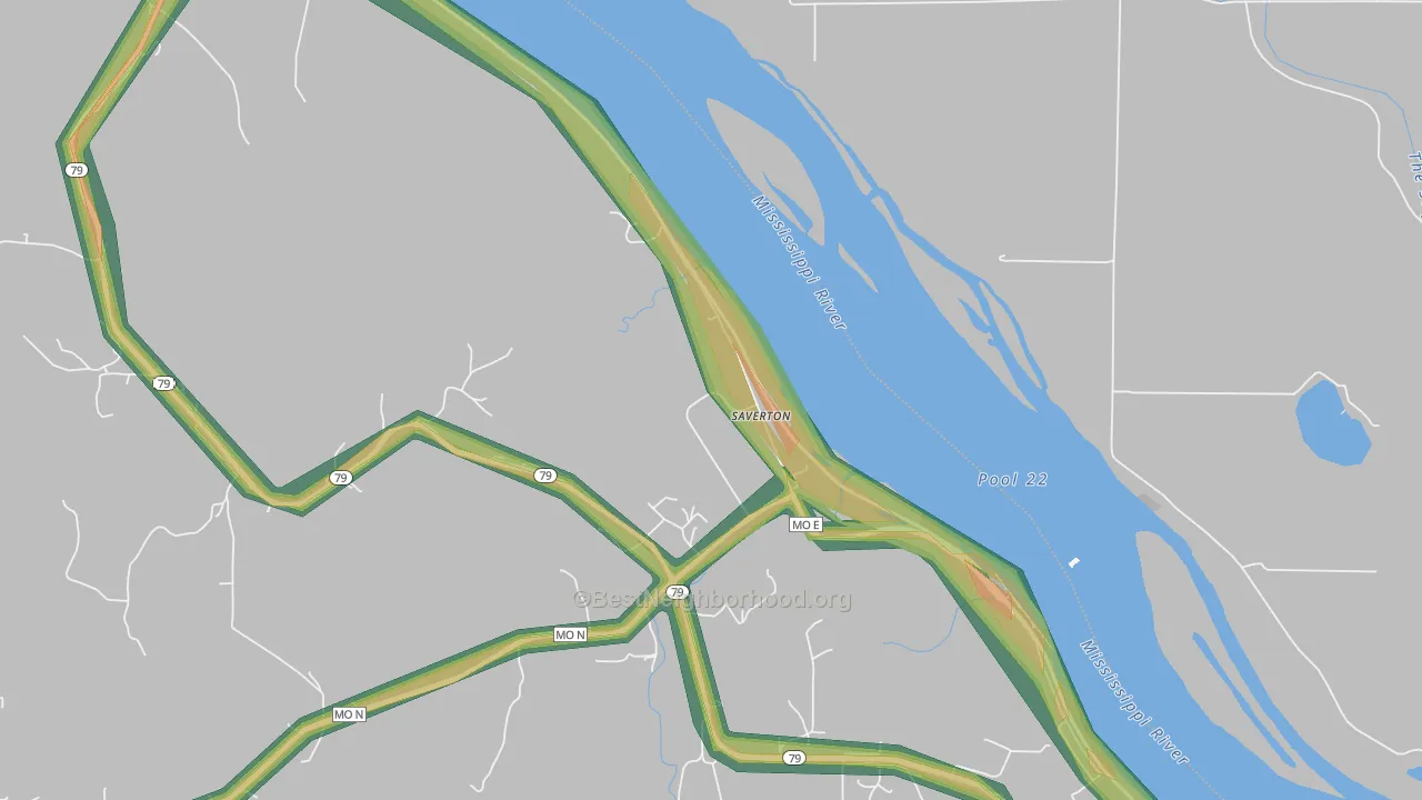 63467, MO Map of Noise Levels in 63467