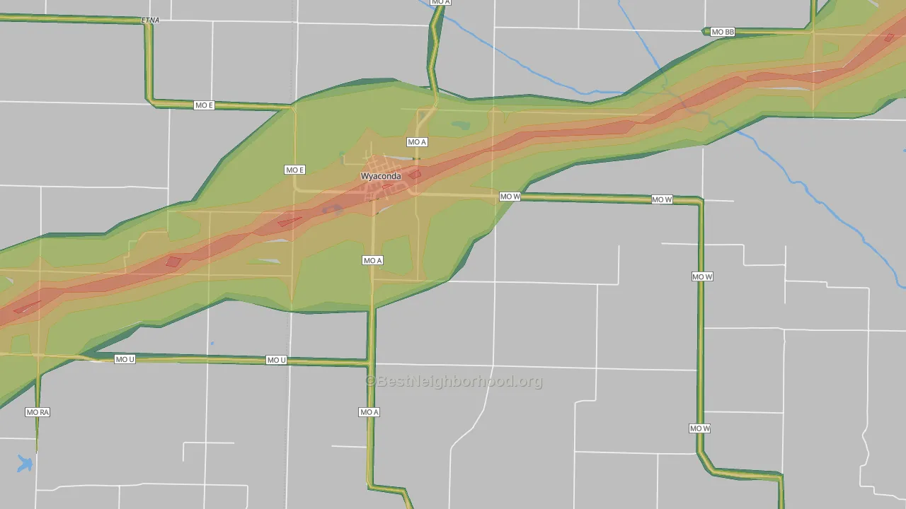 63474, MO Map of Noise Levels in 63474