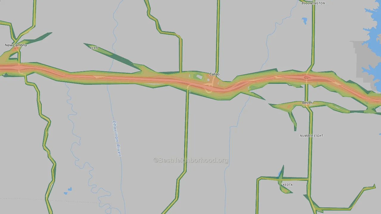 63534, MO Map of Noise Levels in 63534