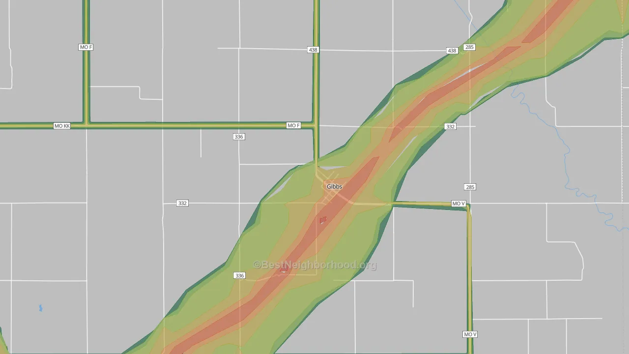 63540, MO Map of Noise Levels in 63540