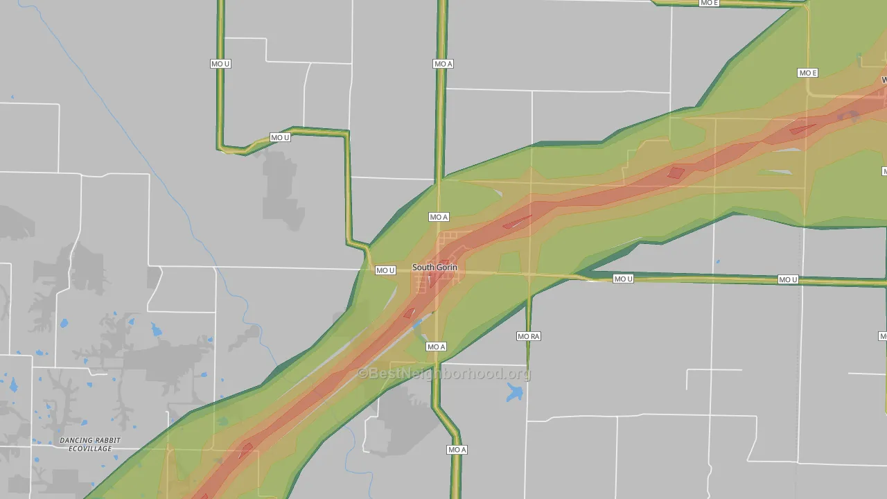 63543, MO Map of Noise Levels in 63543