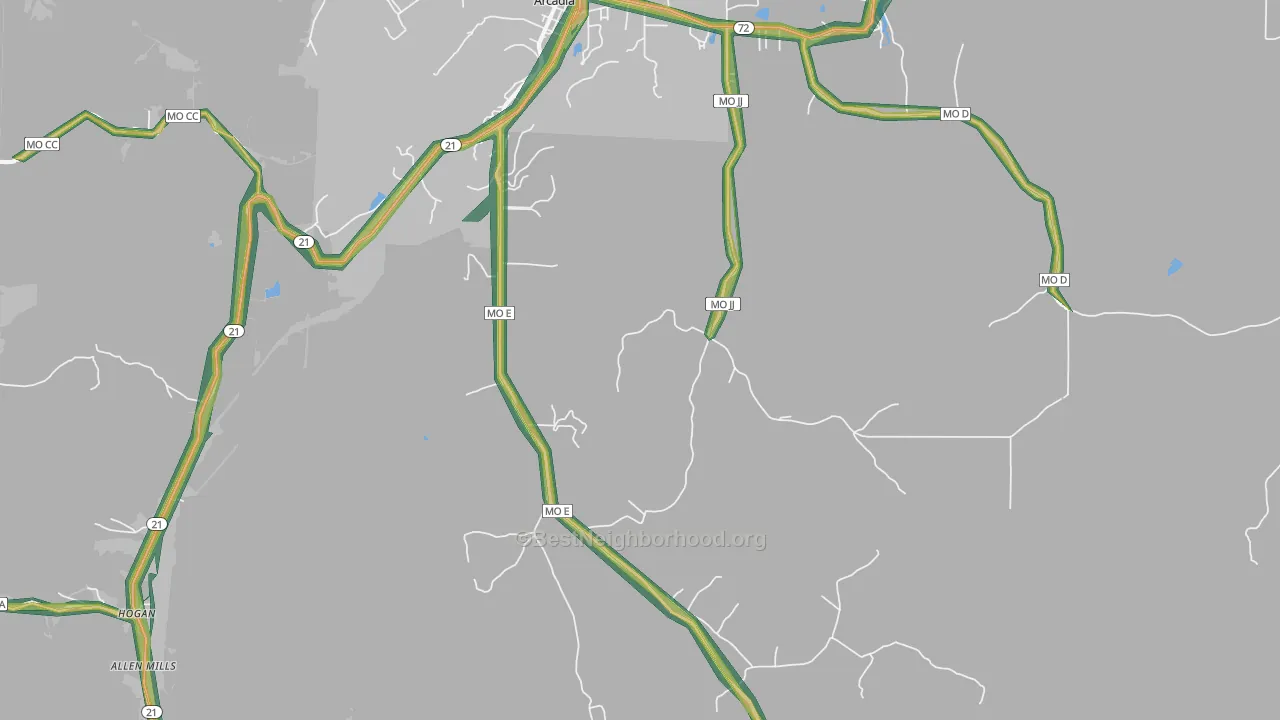 63621, MO Map of Noise Levels in 63621