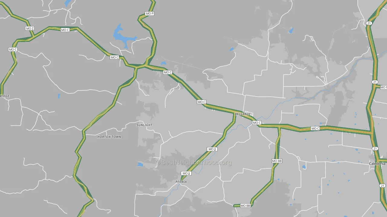 63622, MO Map of Noise Levels in 63622