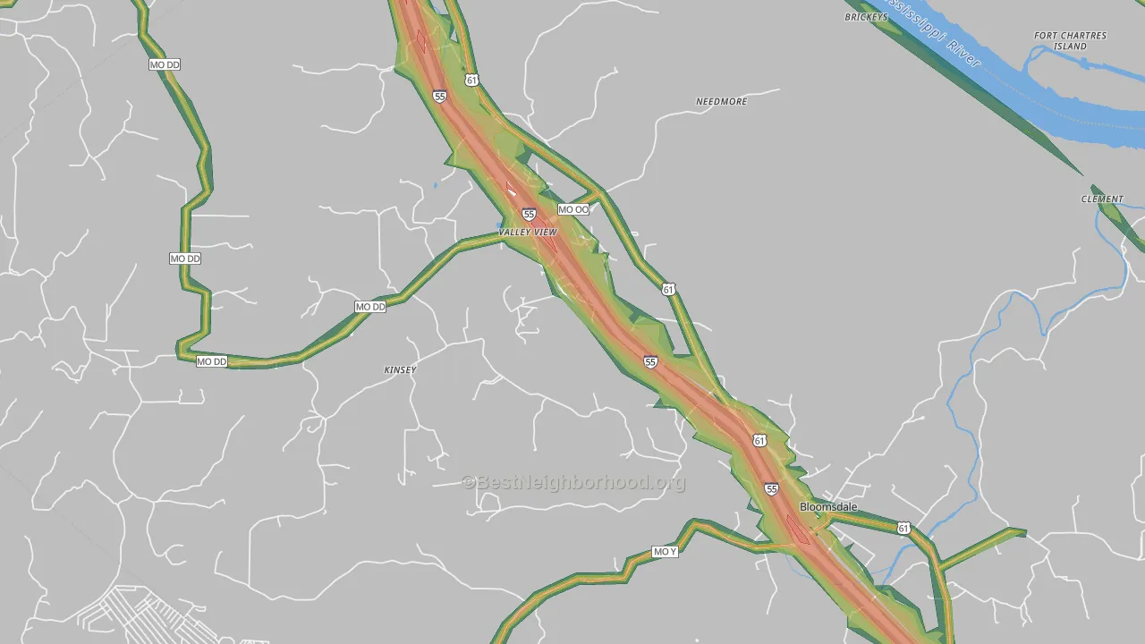 63627, MO Map of Noise Levels in 63627