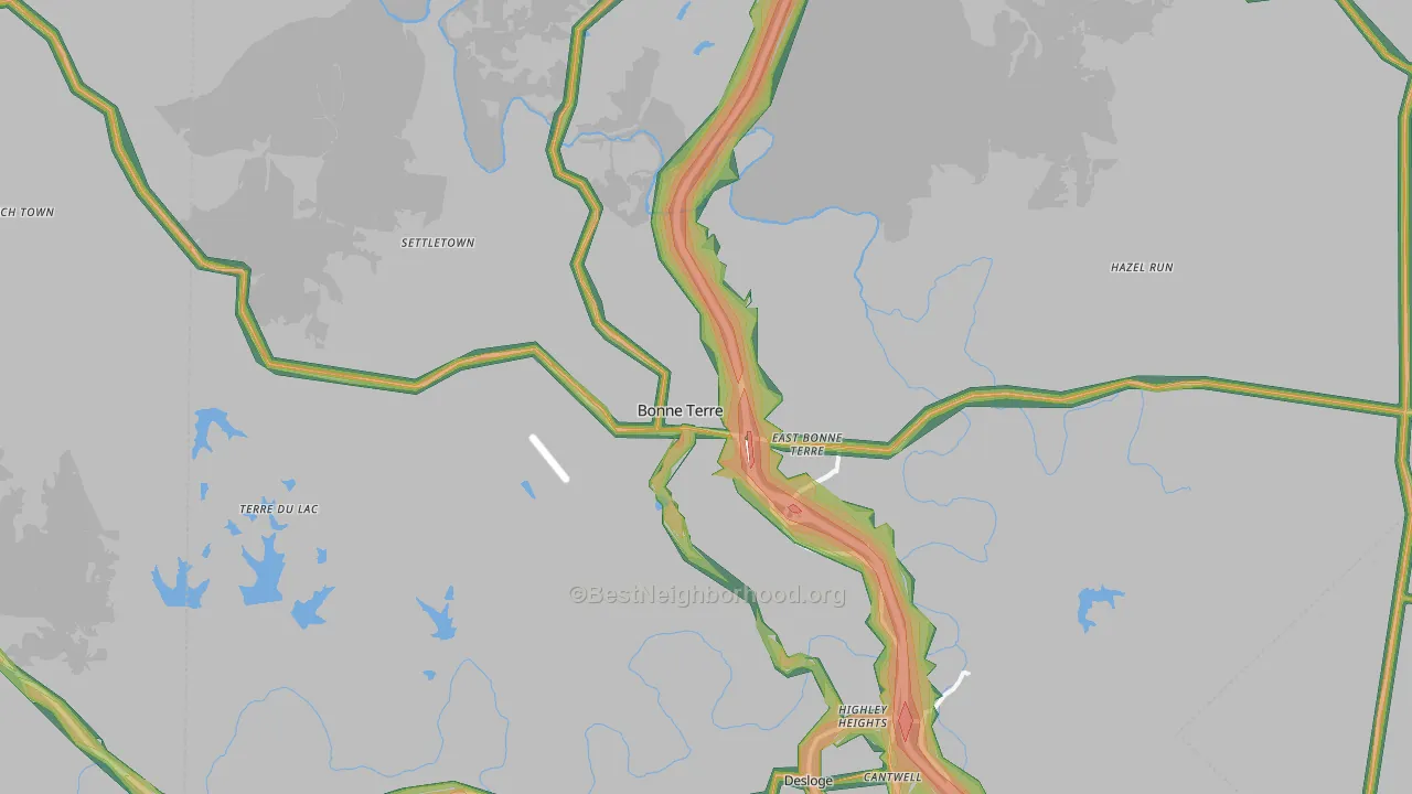 63628, MO Map of Noise Levels in 63628