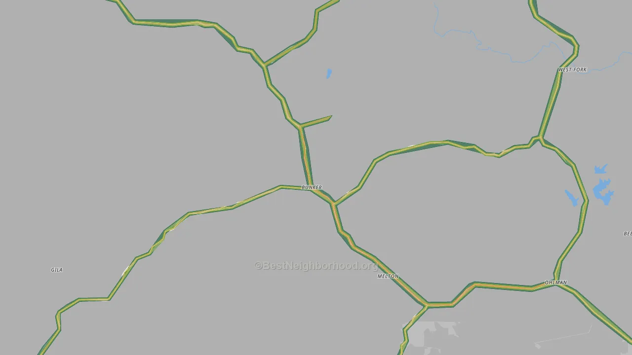 63629, MO Map of Noise Levels in 63629