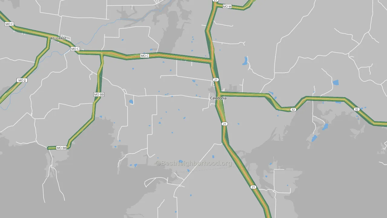 63631, MO Map of Noise Levels in 63631