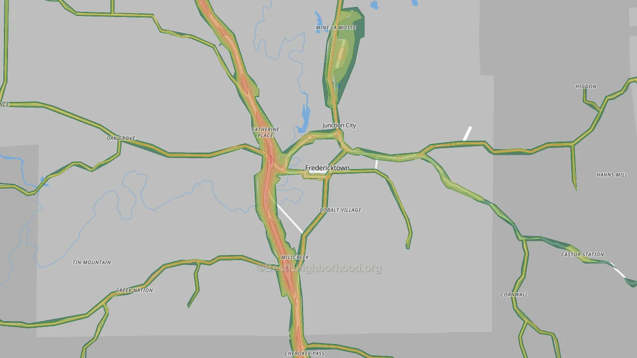 63645, MO Map of Noise Levels in 63645