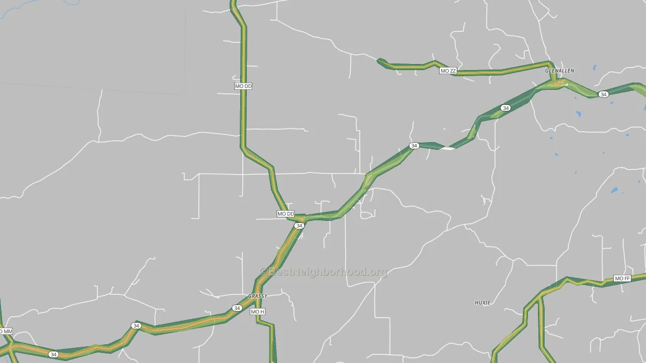 63751, MO Map of Noise Levels in 63751