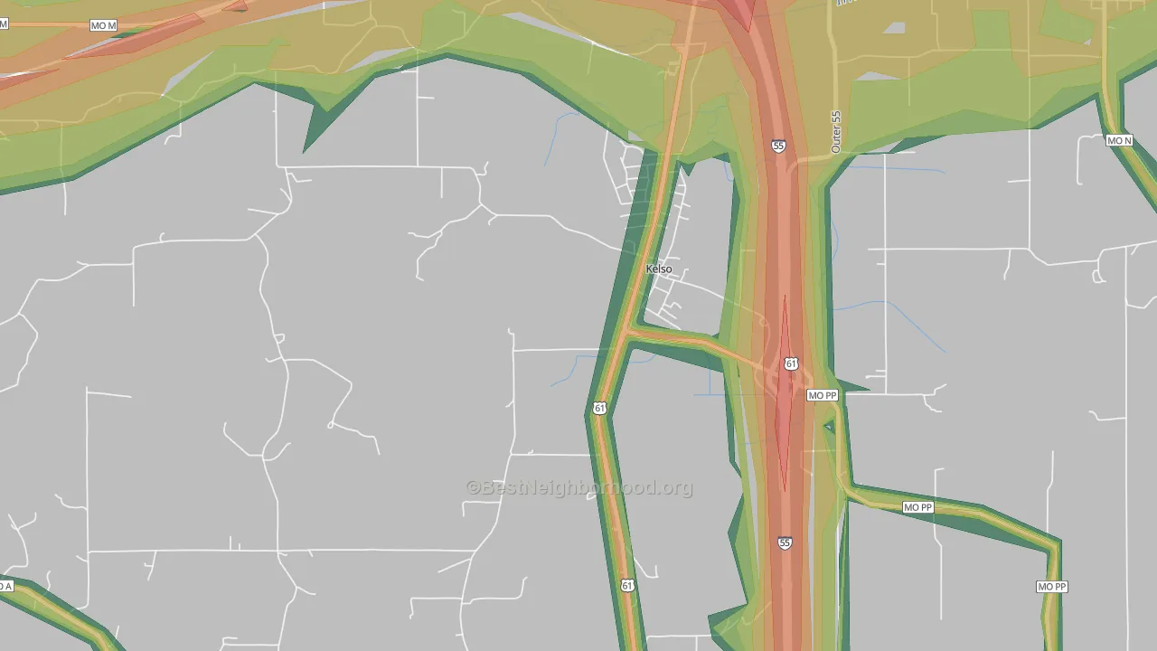 63758, MO Map of Noise Levels in 63758
