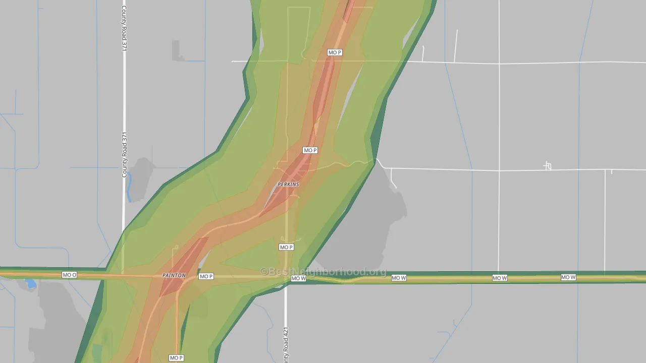 63774, MO Map of Noise Levels in 63774