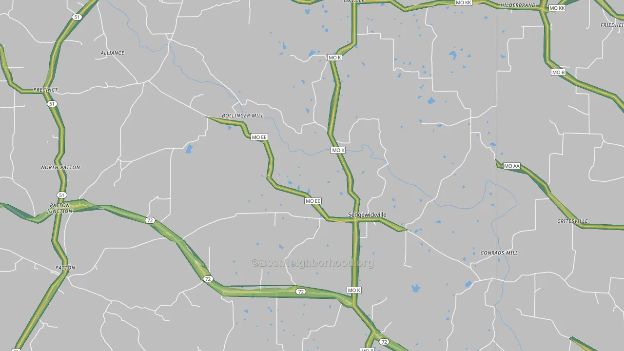 63781, MO Map of Noise Levels in 63781