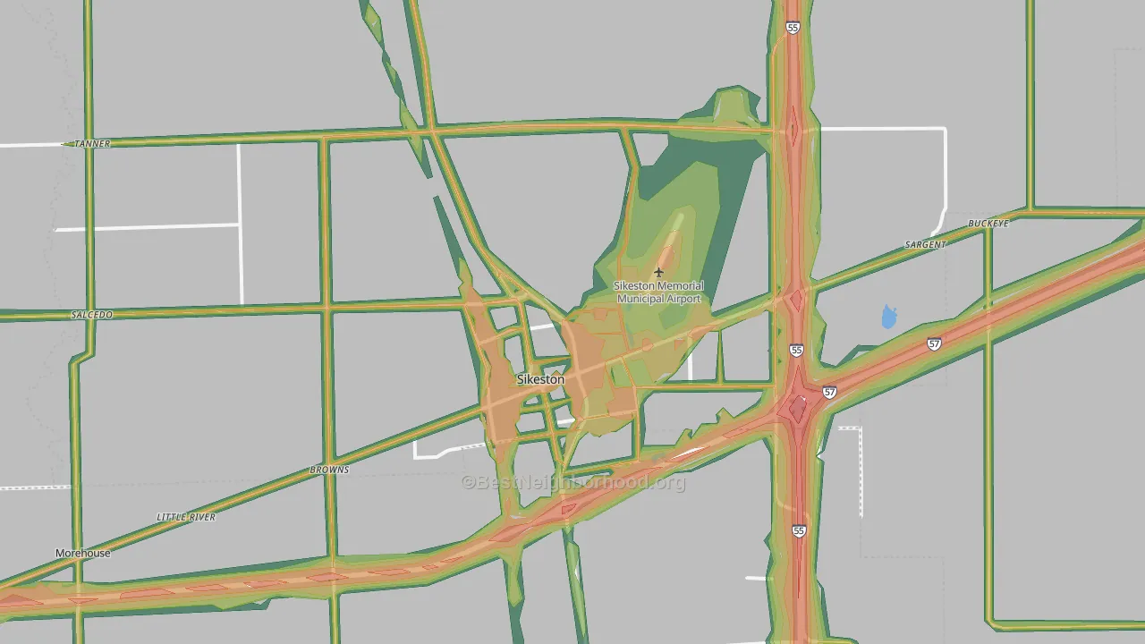 63801, MO Map of Noise Levels in 63801
