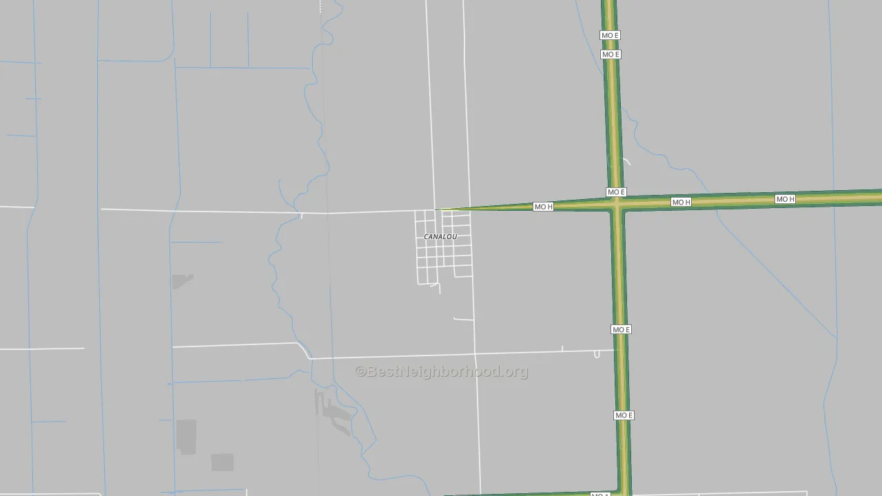63828, MO Map of Noise Levels in 63828