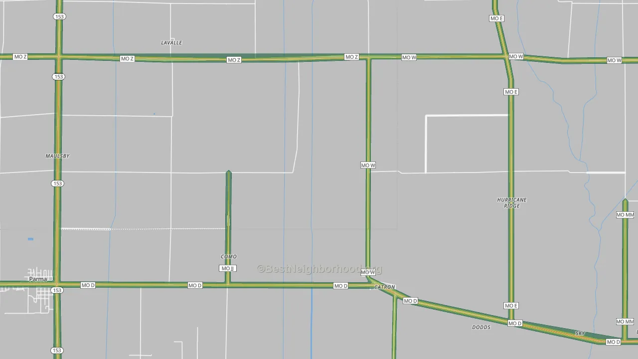 63833, MO Map of Noise Levels in 63833