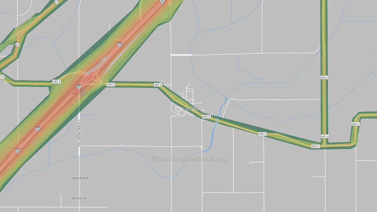 63839, MO Map of Noise Levels in 63839