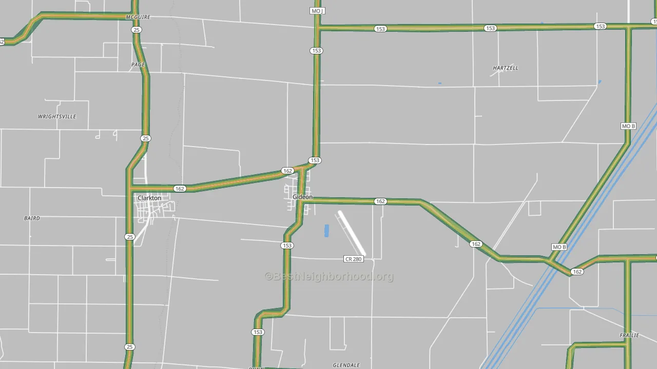 63848, MO Map of Noise Levels in 63848
