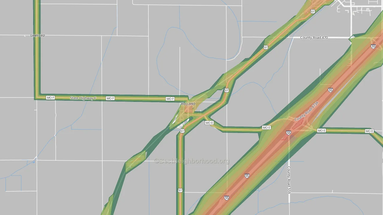 63853, MO Map of Noise Levels in 63853