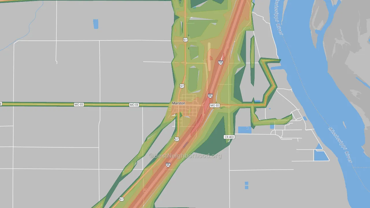 63866, MO Map of Noise Levels in 63866
