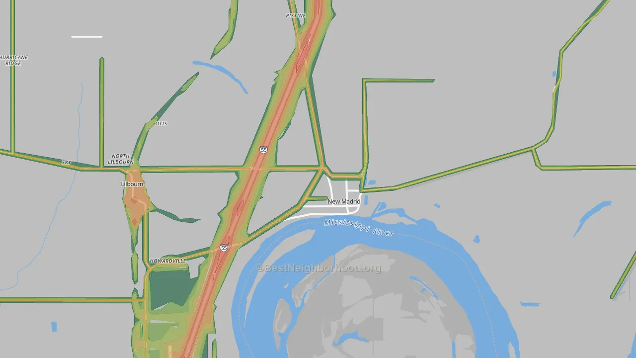63869, MO Map of Noise Levels in 63869