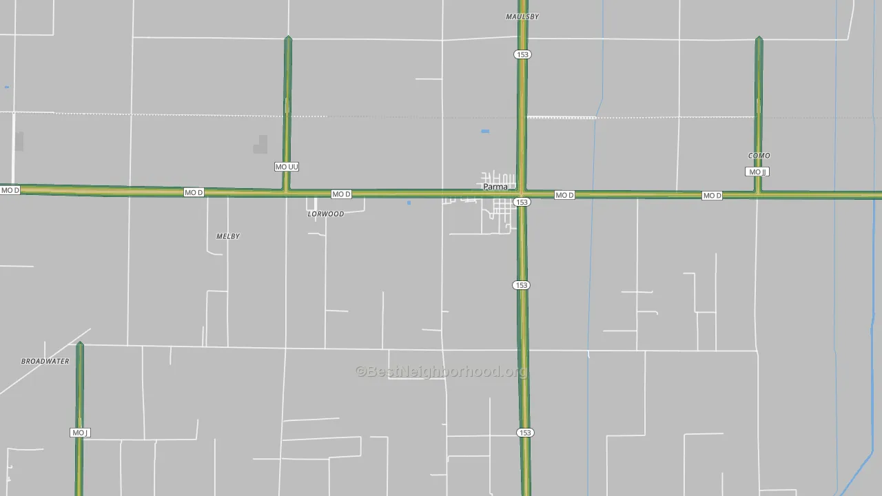 63870, MO Map of Noise Levels in 63870