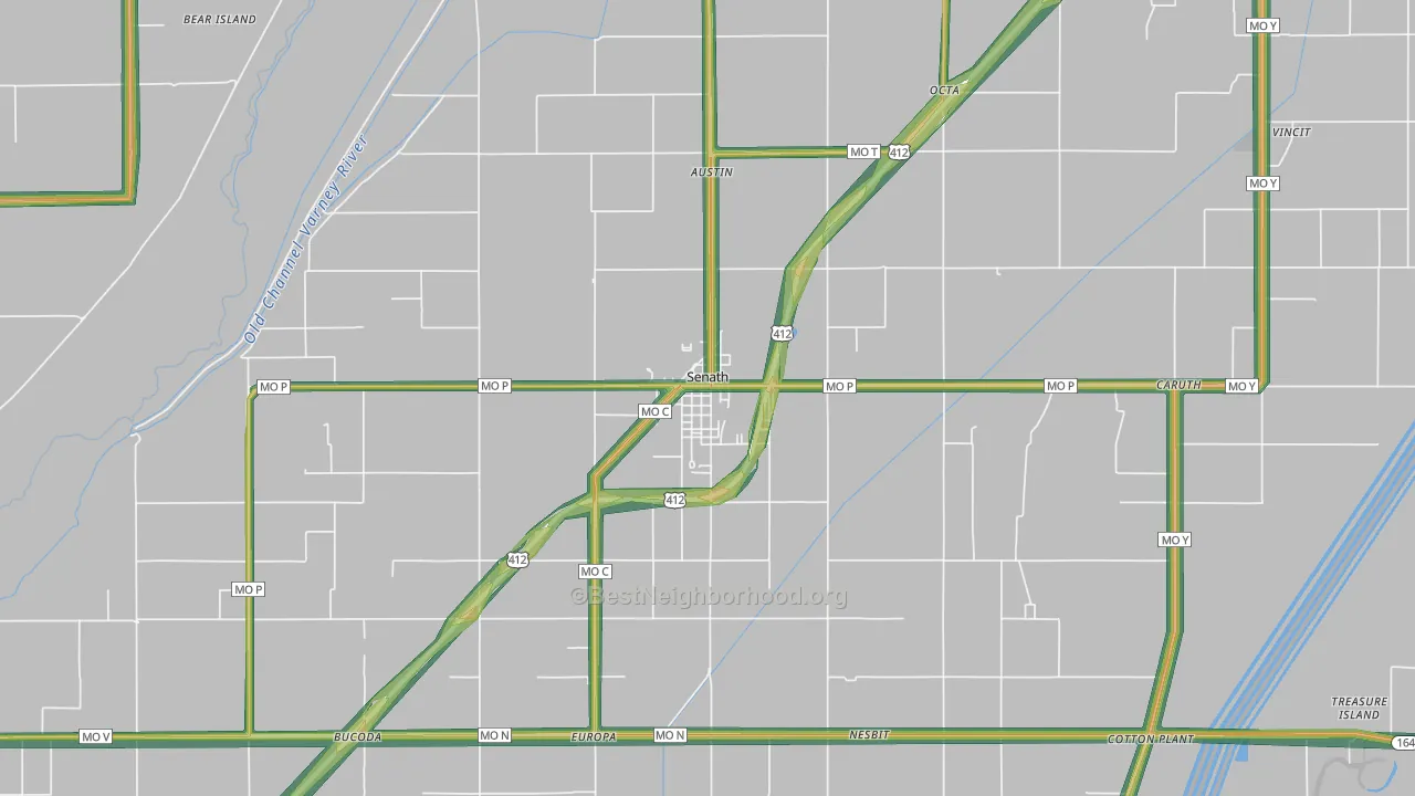 63876, MO Map of Noise Levels in 63876