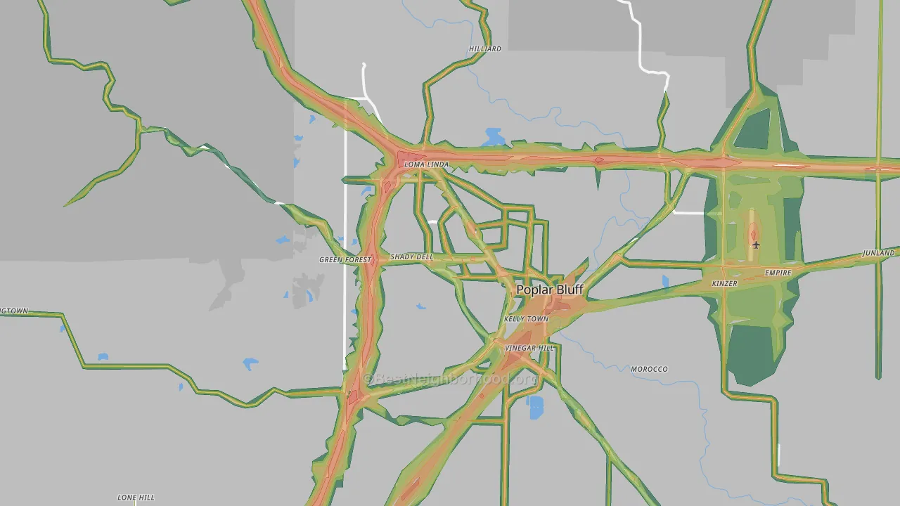 63901, MO Map of Noise Levels in 63901